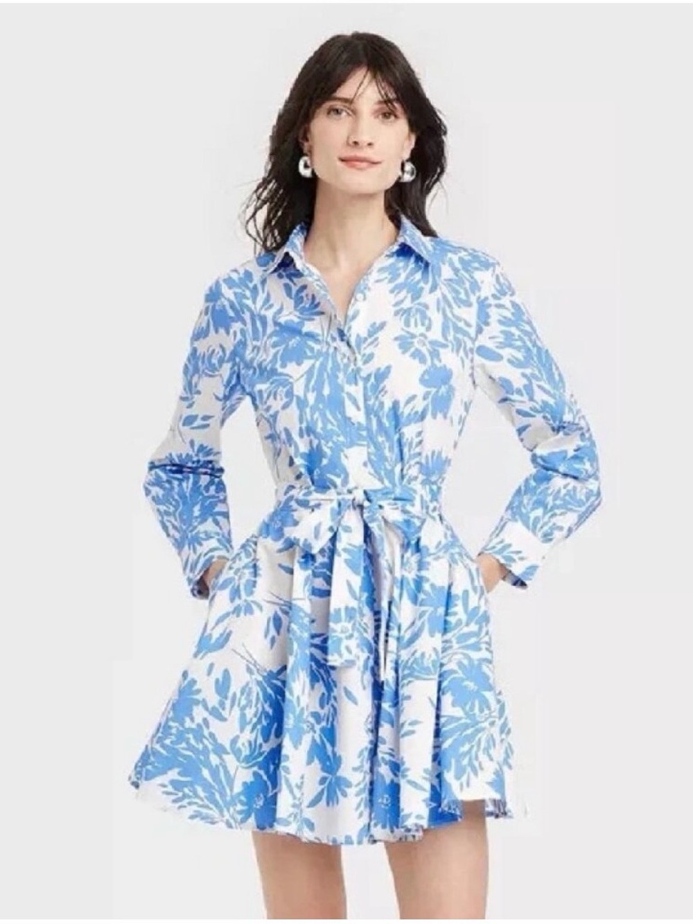 a new day Long Sleeve Floral Mini Dress - Size S